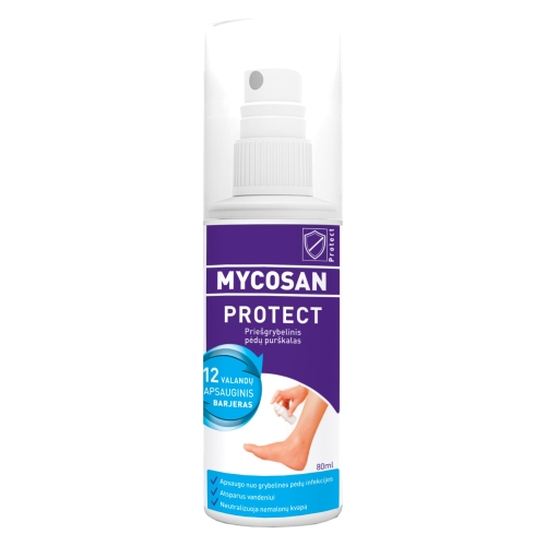 MYCOSAN pėdų purškalas nuo grybelio PROTECT, 80ml