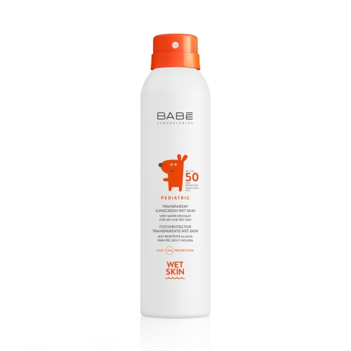BABE apsauginė dulksna drėgnai vaikų odai PEDIATRIC WET SPF50, 200ml
