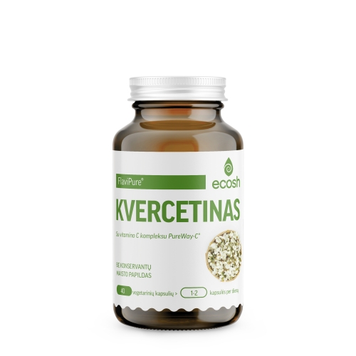 ECOSH Kvercetinas su vitamino C kompleksu, 40 kapsulių