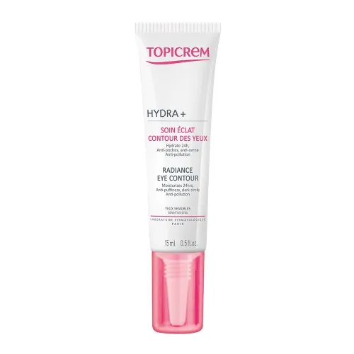 TOPICREM drėkinamasis paakių kremas HYDRA+ RADIANCE, 15ml