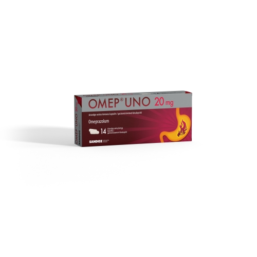Omep Uno 20mg skrandyje neirios kietosios kapsulės N14