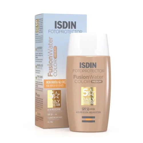 ISDIN FUSION WATER veido emulsija SPF50 su spalva MEDIUM, 50ml