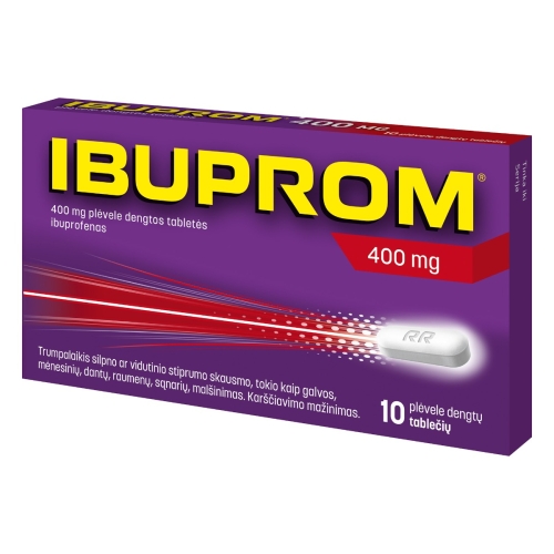 IBUPROM [Ibuprofen US Pharmacia] 400 mg plėvele dengtos tabletės N10