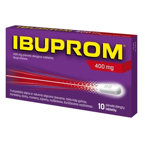 IBUPROM [Ibuprofen US Pharmacia] 400 mg plėvele dengtos tabletės N10