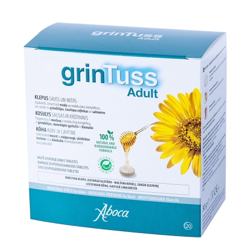 GRINTUSS ADULT burnoje disperguojamosios tabletės