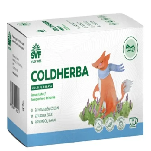 Švenčionių vaistažolių žolelių arbata vaikams COLDHERBA peršalus