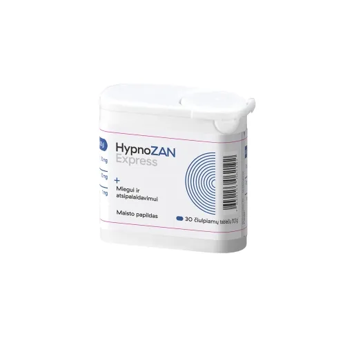 HypnoZAN Express čiulpiamos tabletės, N30