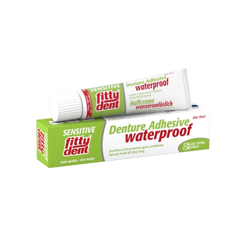 FITTYDENT protezų fiksuojamasis kremas alaviju ir mira, 40g