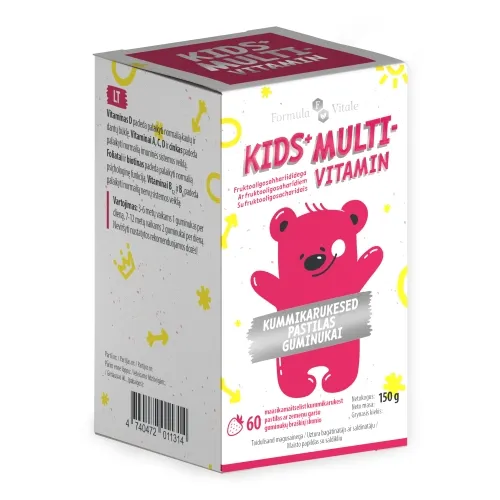 Formula Vitale KIDS MULTI guminukai braškių skonio, N60