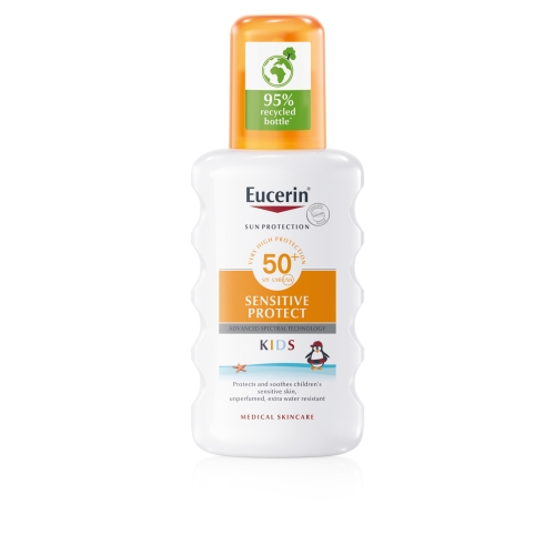 Eucerin Sensitive Protect Kids purškalas nuo saulės vaikams SPF 50+
