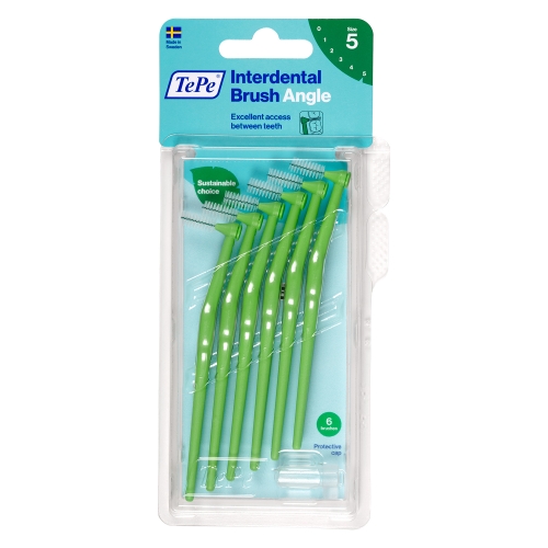 TEPE tarpdančių šepetėliai 0.8mm ANGLE SIZE 5, žali, N6