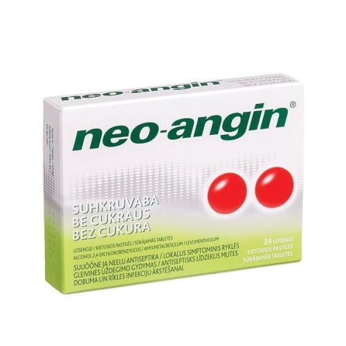 neo-angin be cukraus kietosios pastilės N24