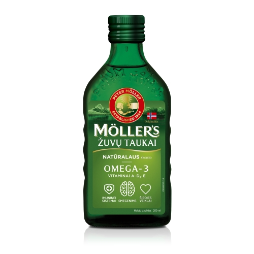 MÖLLER'S žuvų taukai, natūralaus skonio, 250 ml