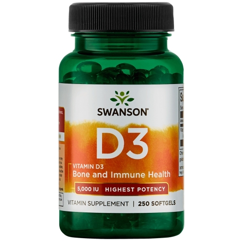SWANSON VITAMINAS D3 5000TV SU LINŲ SĖMENŲ ALIEJUMI 250 KAPS.