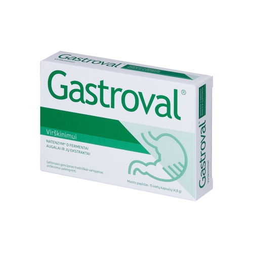 GASTROVAL, 15 kietų kapsulių
