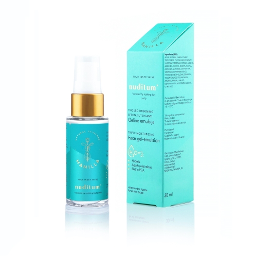 MANILLA 3x drėkinimo efektą suteikianti gelinė emulsija NUDITUM, 30ml