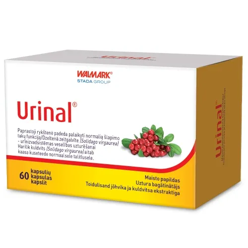 URINAL (spanguolės ir rykštenė šlapimo sistemai), 60 kapsulių