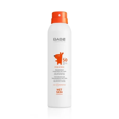 BABÉ apsauginė dulksna drėgnai vaikų odai PEDIATRIC WET SPF50, 200ml