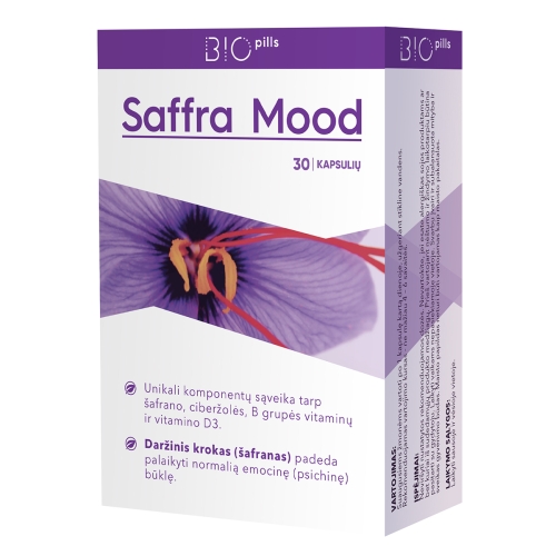SAFFRA MOOD su šafranu, 30 kapsulių