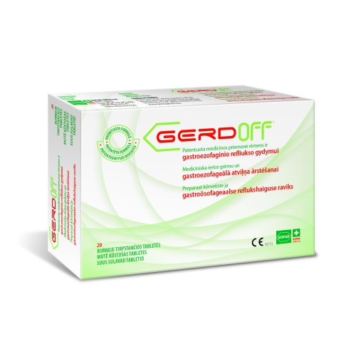 GERDOFF nuo rėmens, 20 tab.