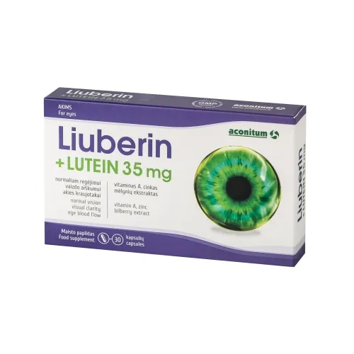 ACONITUM LIUBERIN+ LUTEIN 35mg, 30 kapsulių