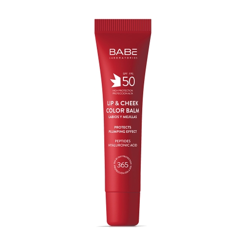 BABÉ apsauginis lūpų ir skruostų balzamas SPF50, RED, 20ml