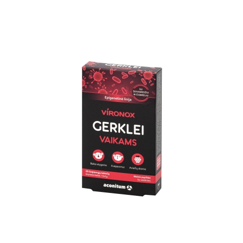 VIRONOX GERKLEI VAIKAMS 20 čiulpiamųjų tablečių