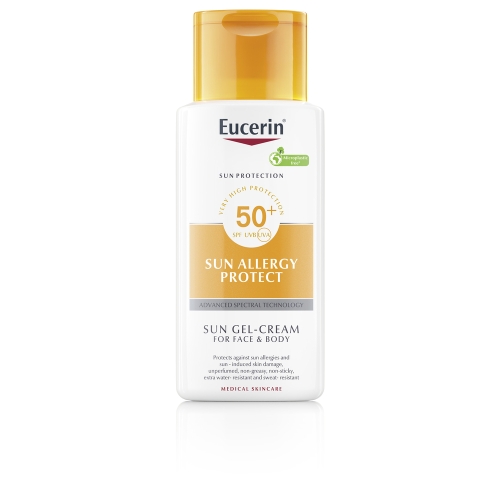 EUCERIN nuo alergijos saulei apsaugantis kreminis gelis SPF 50, 150ml
