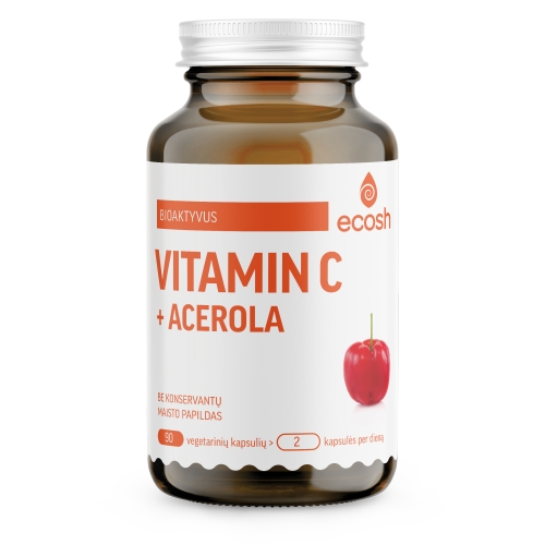 ECOSH bioaktyvus vitaminas C su Acerola, 90 kapsulių