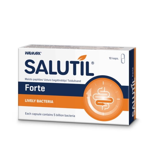 SALUTIL FORTE (5 mlrd. gyvų lakto ir bifido bakterijų), 10 kapsulių