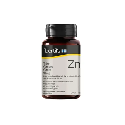 BERTIL'S Cinkas 10mg ZN, 120 čiulpiamų tablečių