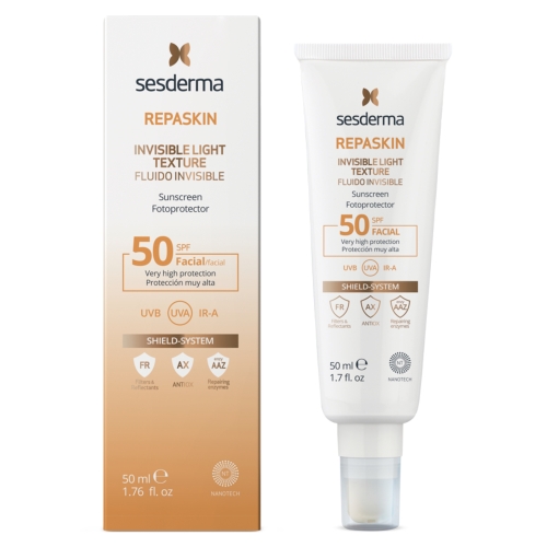 SESDERMA REPASKIN INVISIBLE APSAUGINIS FLUIDAS NUO SAULĖS SPF50, 50 ml