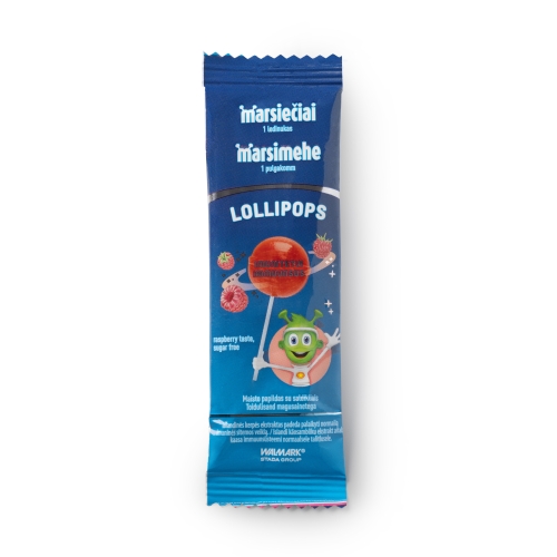 Marsiečiai lollipops ledinukas aviečių skonio 10g