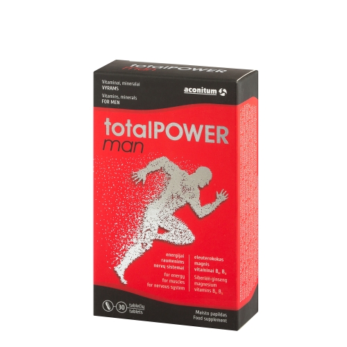 ACONITUM vitaminų kompleksas TOTALPOWER MAN, 30 kapsulių