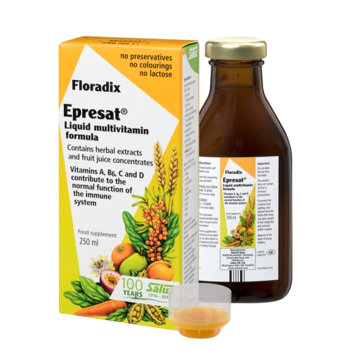 FLORADIX skysta multivitaminų formulė EPRESAT, 250ml