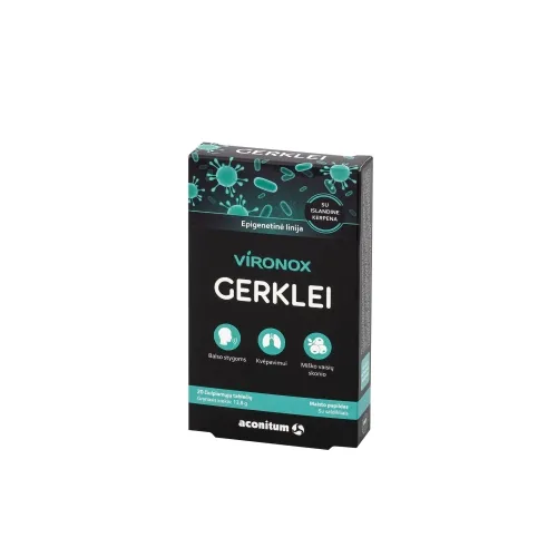 VIRONOX GERKLEI 20 čiulpiamųjų tablečių