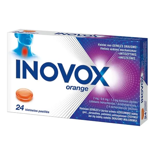 Inovox orange 2/0,6/1,2mg pastil. N24
