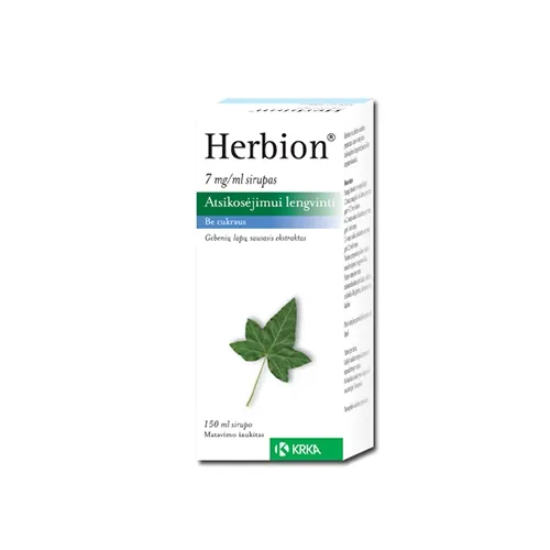 Herbion 7mg/ml sirupas 150ml ir matavimo šaukštas N1