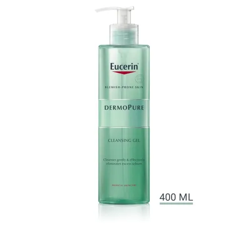 EUCERIN prausimosi gelis į aknę linkusiai odai DERMOPURE, 400ml