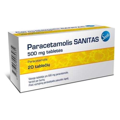 Paracetamolis Sanitas 500mg tab.N20