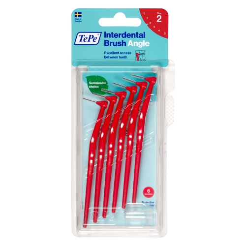 TEPE tarpdančių šepetėliai 0.5mm ANGLE SIZE 2, raudoni, N6