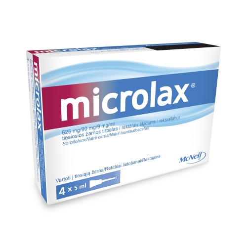 Microlax tiesiosios žarnos tirpalas 5ml N4
