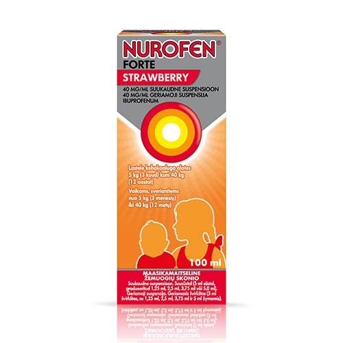 Nurofen Forte Strawberry 40mg/ml geriamoji suspensija 100ml