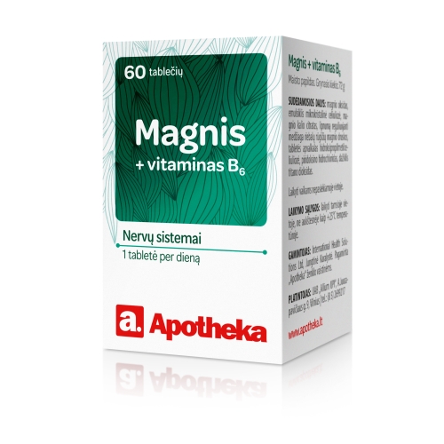 APOTHEKA Magnis + vitaminas B6, N60
