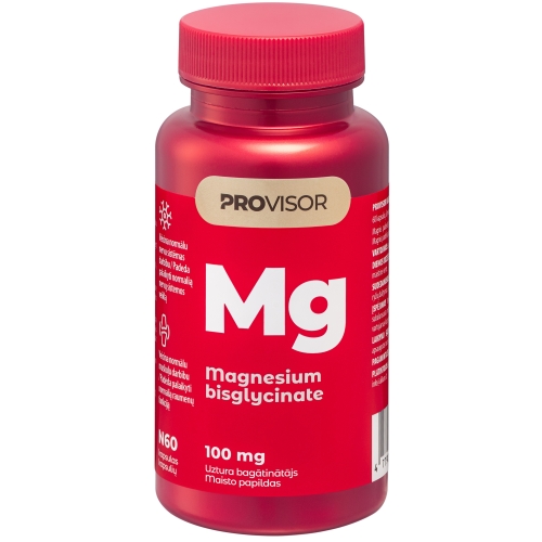PROVISOR Magnis 100 mg magnio bisglicinatas, kapsulės N60
