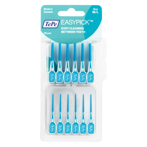 TEPE dantų krapštukai EASYPICK M/L, mėlyni, N36 + dėklas