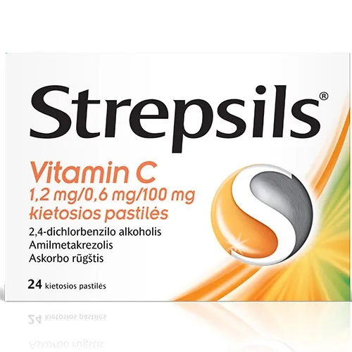 Strepsils Vitamin C kietosios pastilės N24