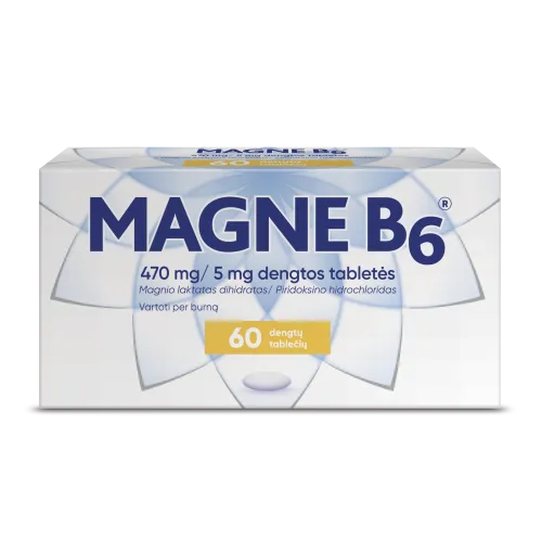 Magne B6 tab.470mg+5mg dengt. tabletės N60