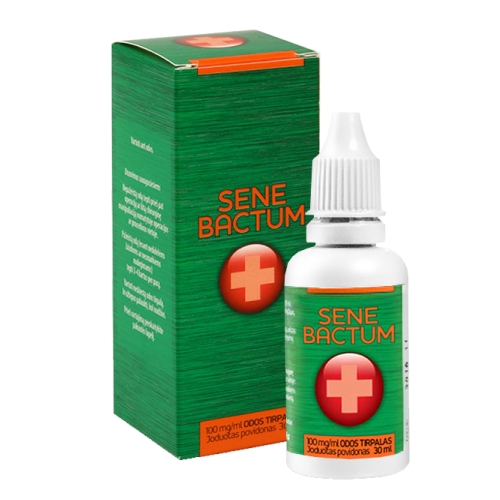 Senebactum 100mg/ml odos tirpalas 30ml su lašint.