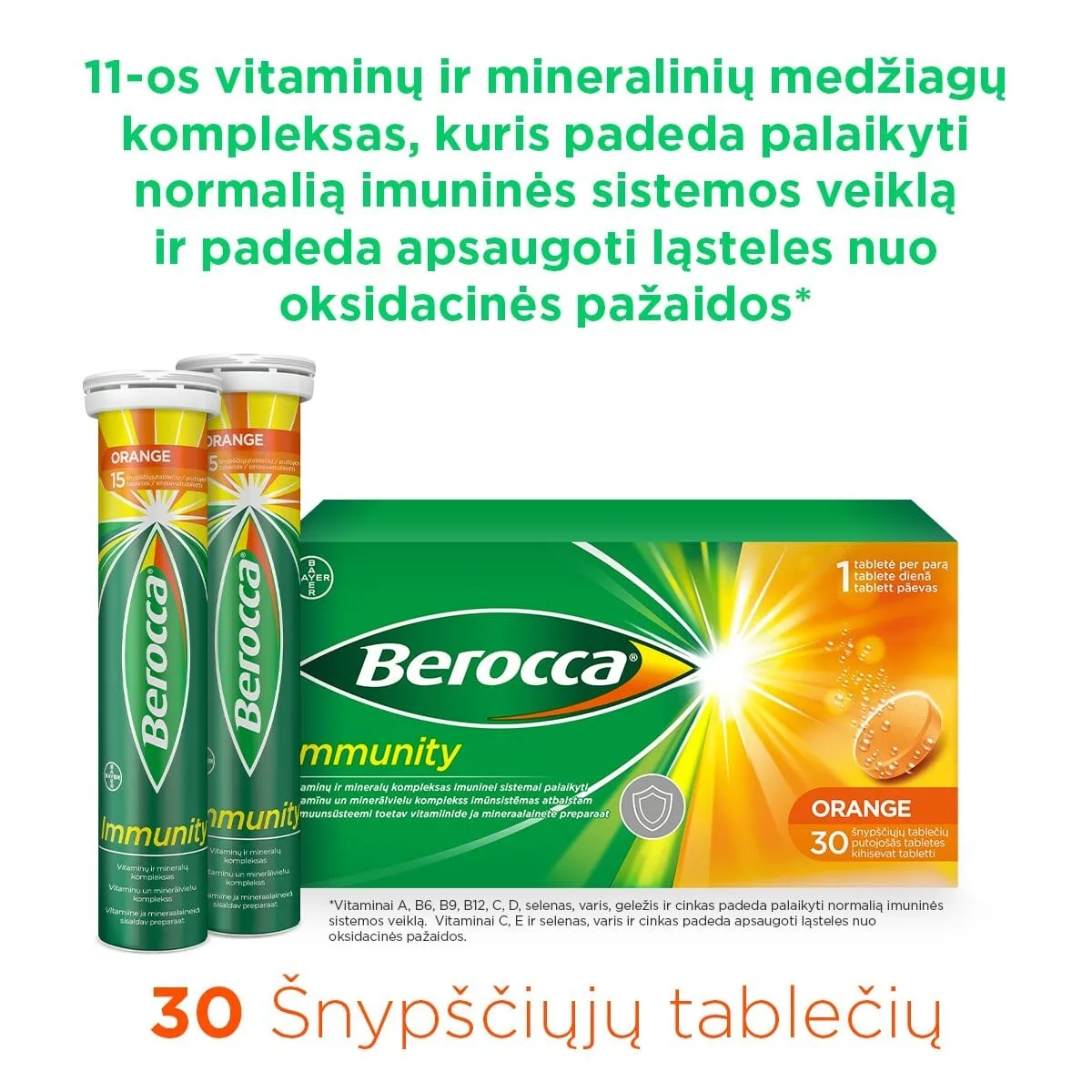 Berocca Immunity šnypščiosios tabletės N30 -  4